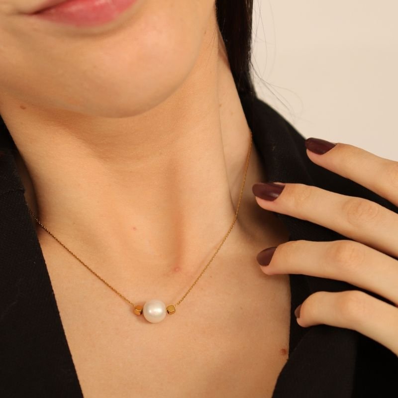 Colar Pérola em Aço Inox (Linha Premium)