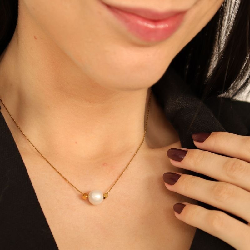 Colar Pérola em Aço Inox (Linha Premium)