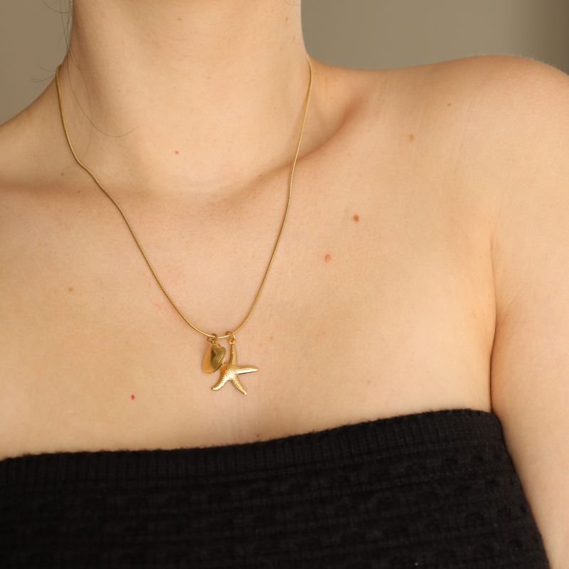 Colar Pingentes Mar Aço Inox