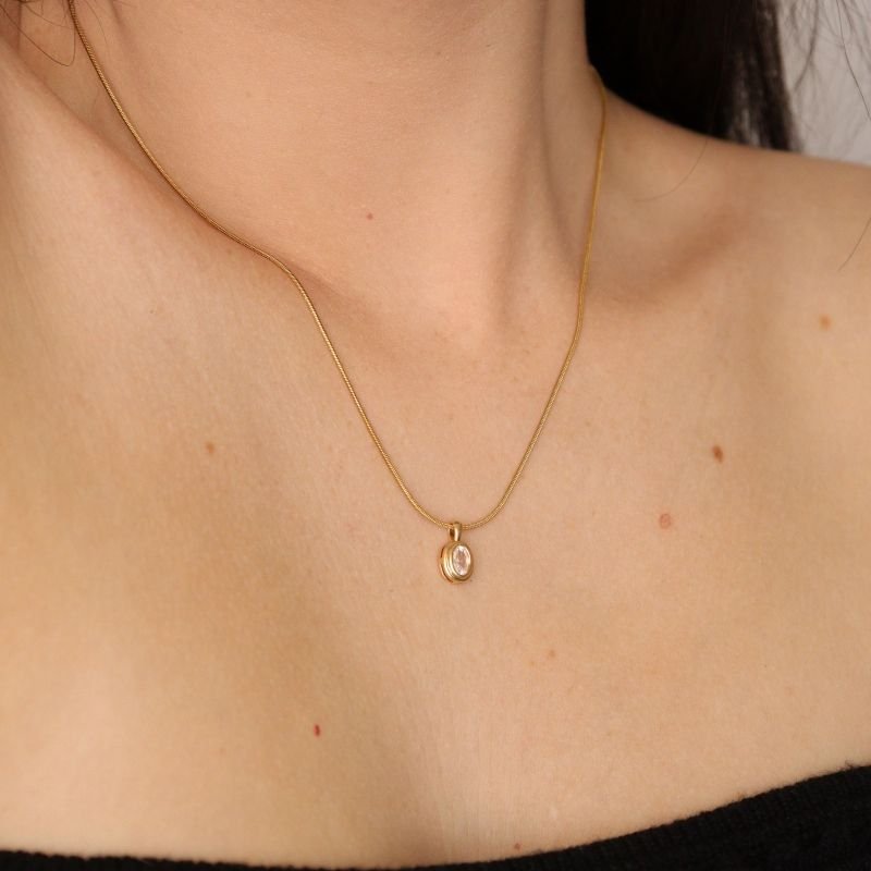 Colar Ponto de Luz – Corrente Aço Inox e Pingente Metálico (Linha Premium)