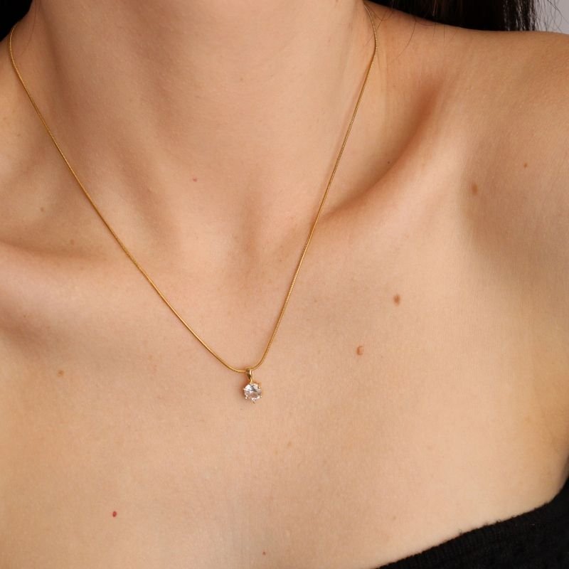 Colar Ponto de Luz – Corrente Aço Inox e Pingente Metálico (Linha Premium)