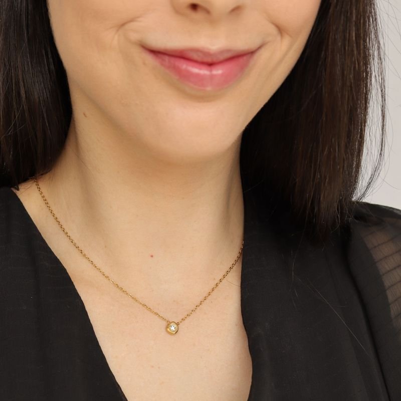 Colar Ponto de Luz em Aço Inox