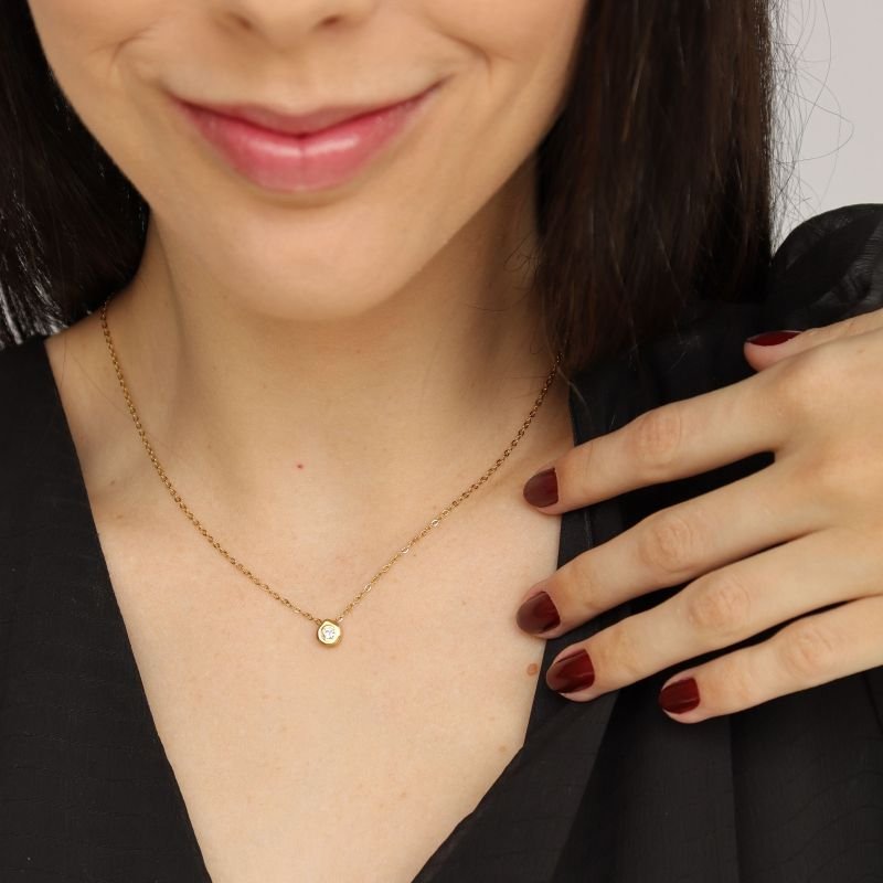 Colar Ponto de Luz em Aço Inox