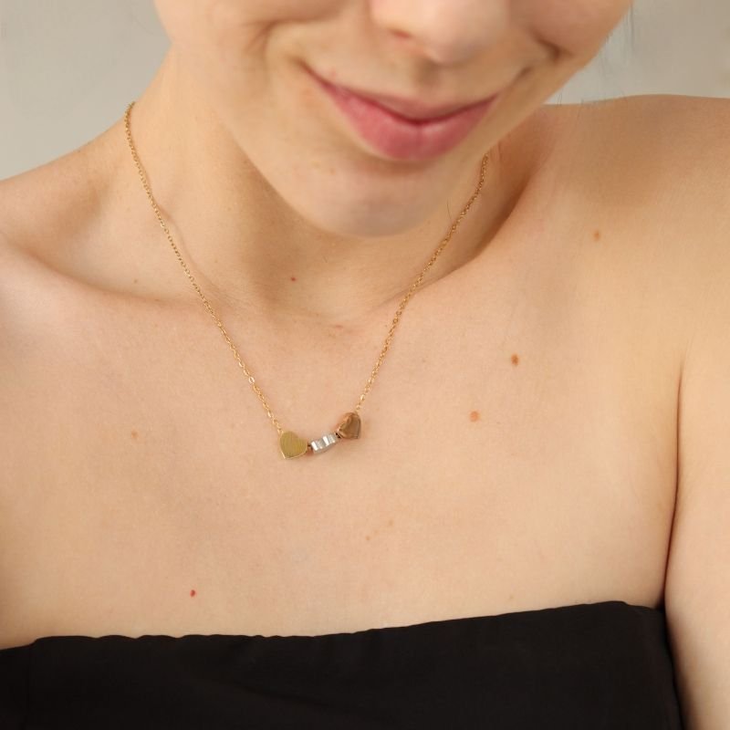 Colar Três Corações em Aço Inox