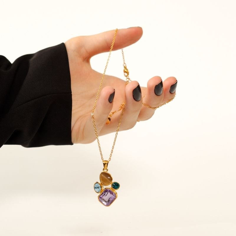 Colar Três Pedras em Aço Inox (Linha Premium)