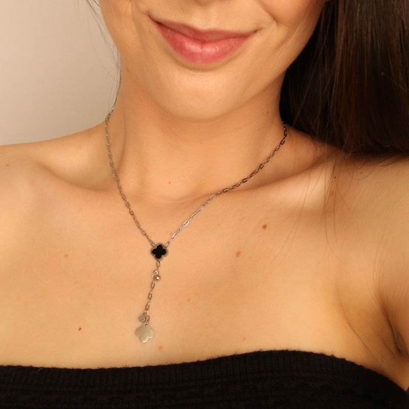 Colar Trevo Delicado em Aço Inox