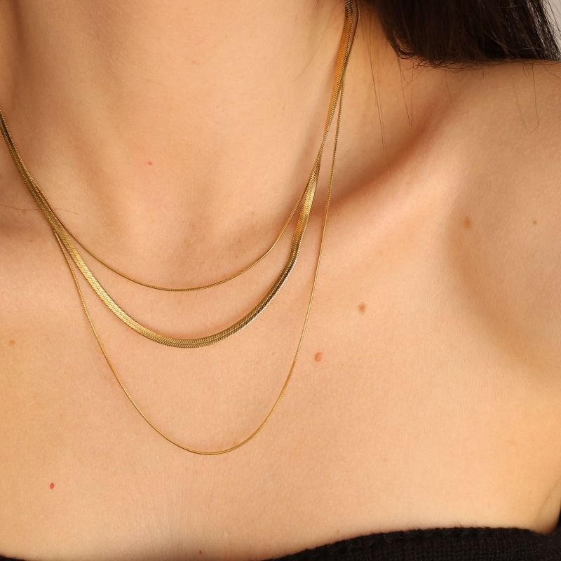 Colar Triplo de Malha em Aço Inox (Linha Premium)