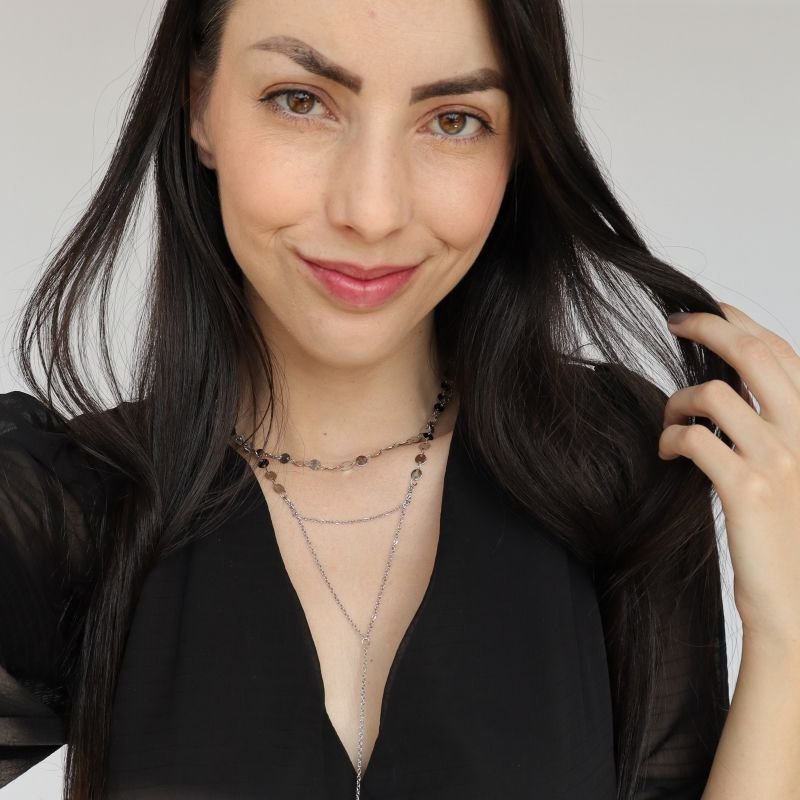 Colar Triplo Longo em Aço Inox (Linha Premium)