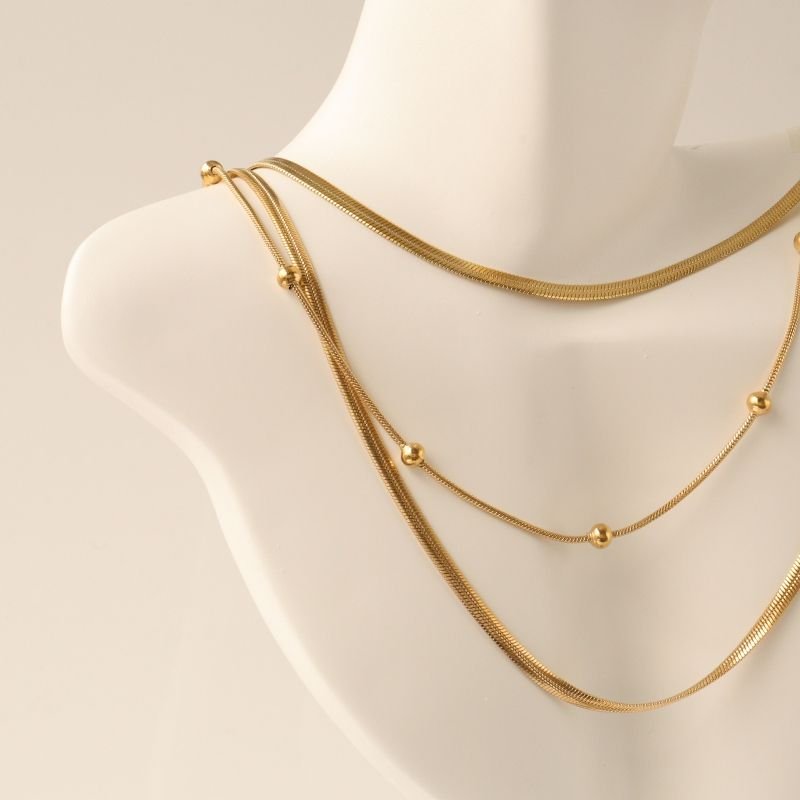 Colar Triplo Minimalista em Aço Inox (Linha Premium)