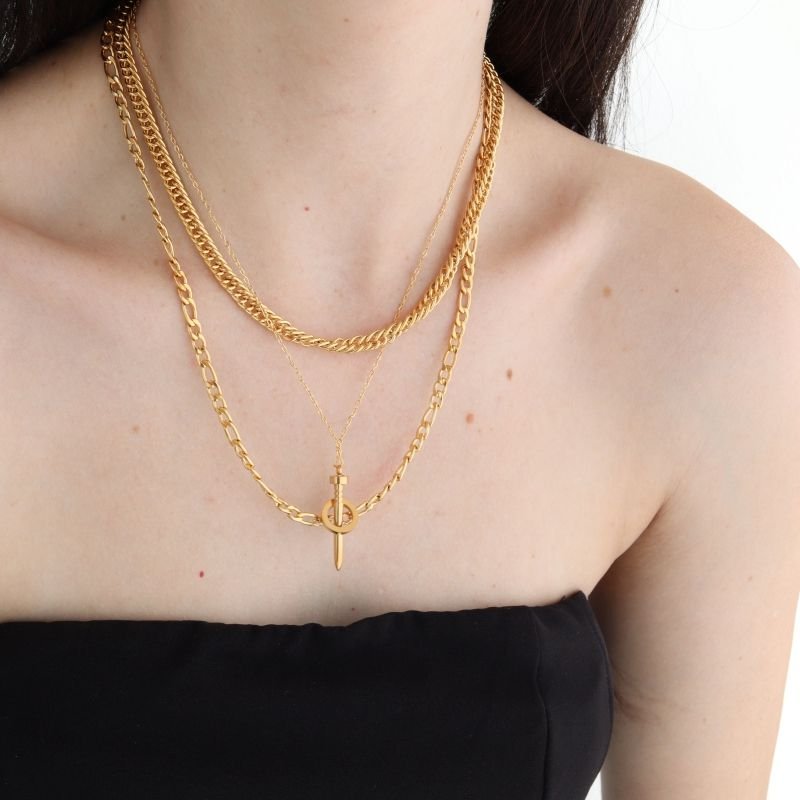 Colar Triplo Prego em Aço Inox (Linha Premium)