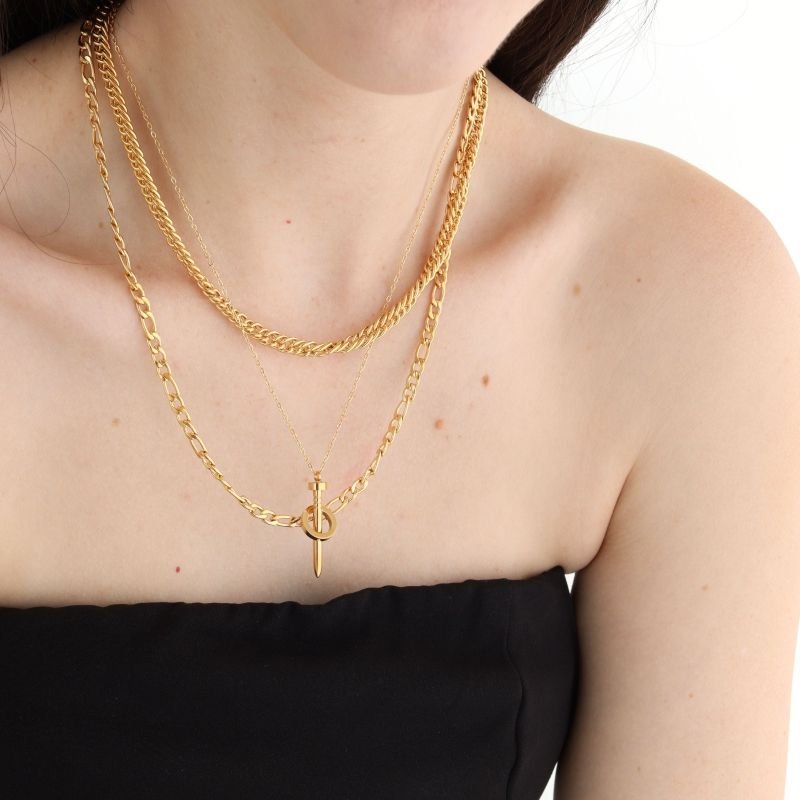 Colar Triplo Prego em Aço Inox (Linha Premium)