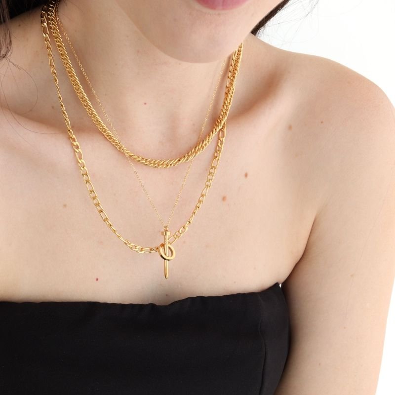 Colar Triplo Prego em Aço Inox (Linha Premium)