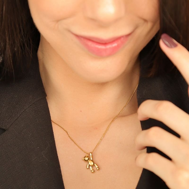 Colar Urso Moderno em Aço Inox (Linha Premium)