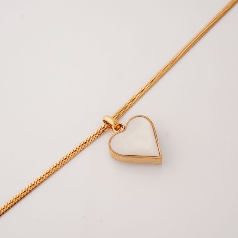 Colar White Heart em Aço Inox (Linha Premium)