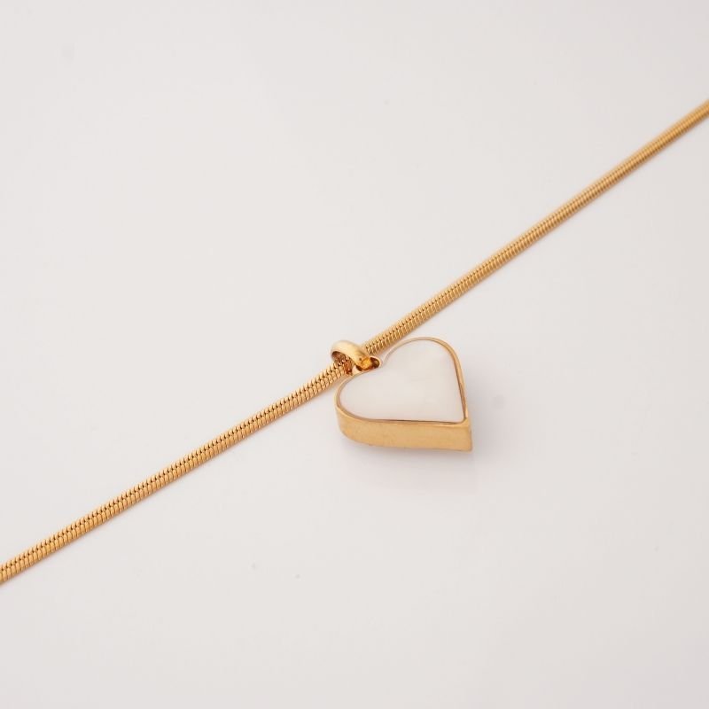 Colar White Heart em Aço Inox (Linha Premium)