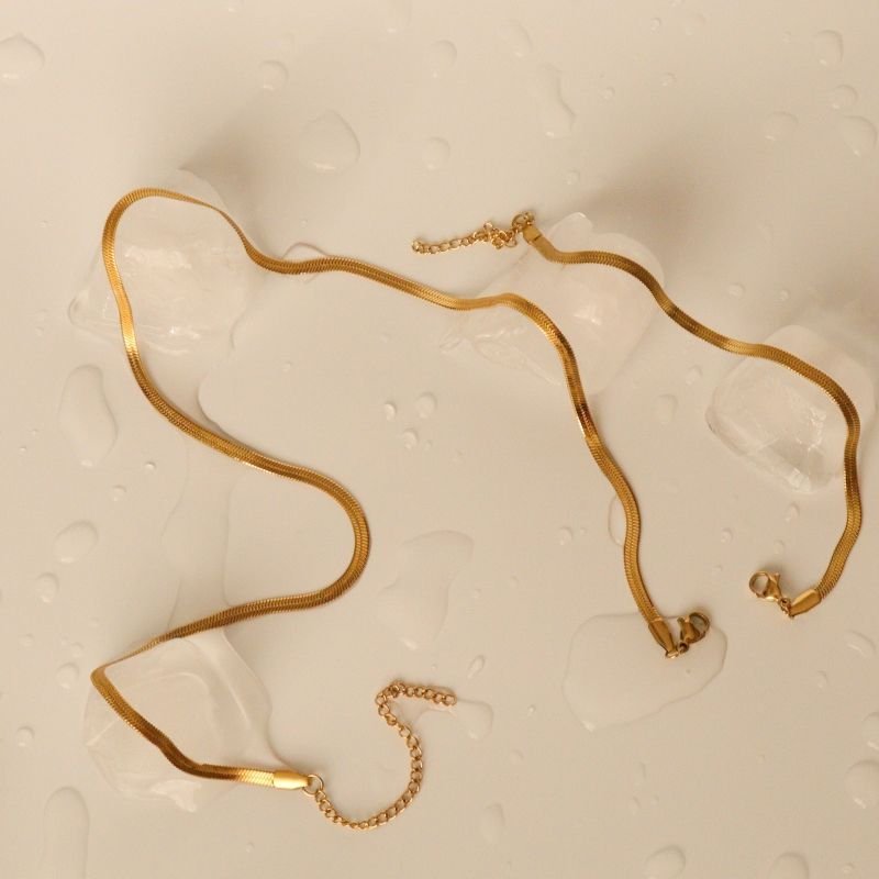 Conjunto Colar e Pulseira Laminada 3mm em Aço Inox (Linha Premium)