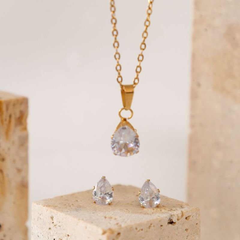 Conjunto Gota Delicado em Aço Inox (Linha Premium)