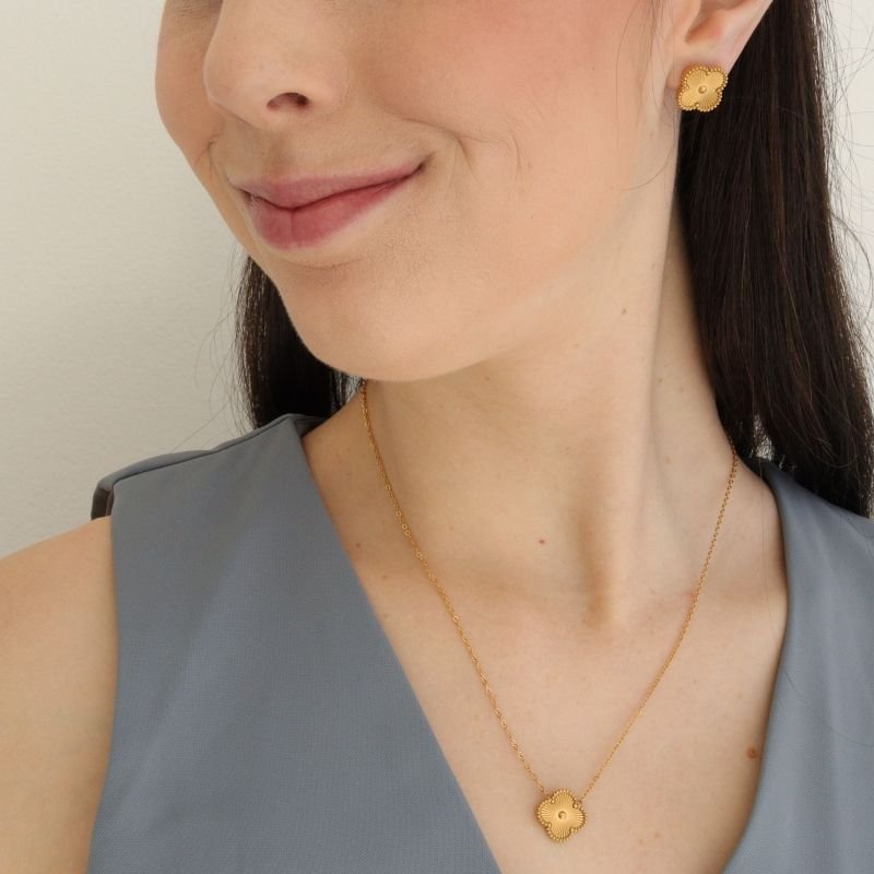 Conjunto Inspiração Van Cleef Minimalista em Aço Inox (Linha Premium)