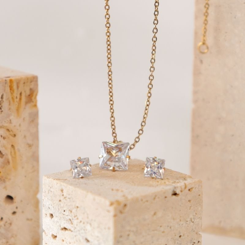 Conjunto Quadrado Delicado em Aço Inox (Linha Premium)