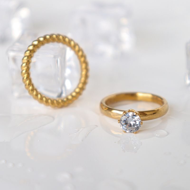 Dupla de Anel em Aço Inox Tamanho 18