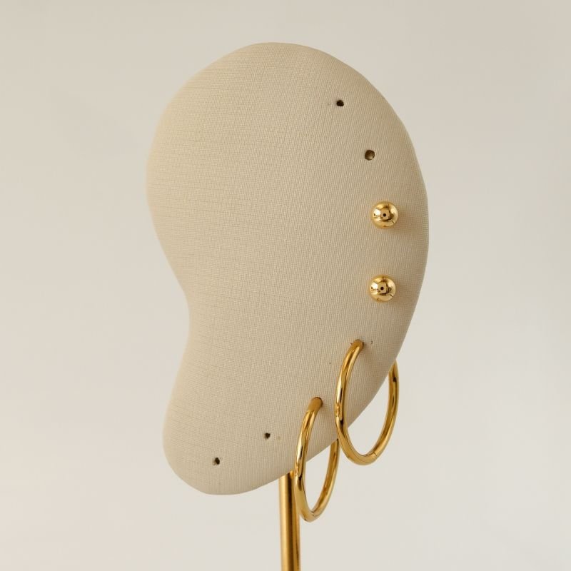 Dupla de Brincos com Argola Tamanho M em Aço Inox