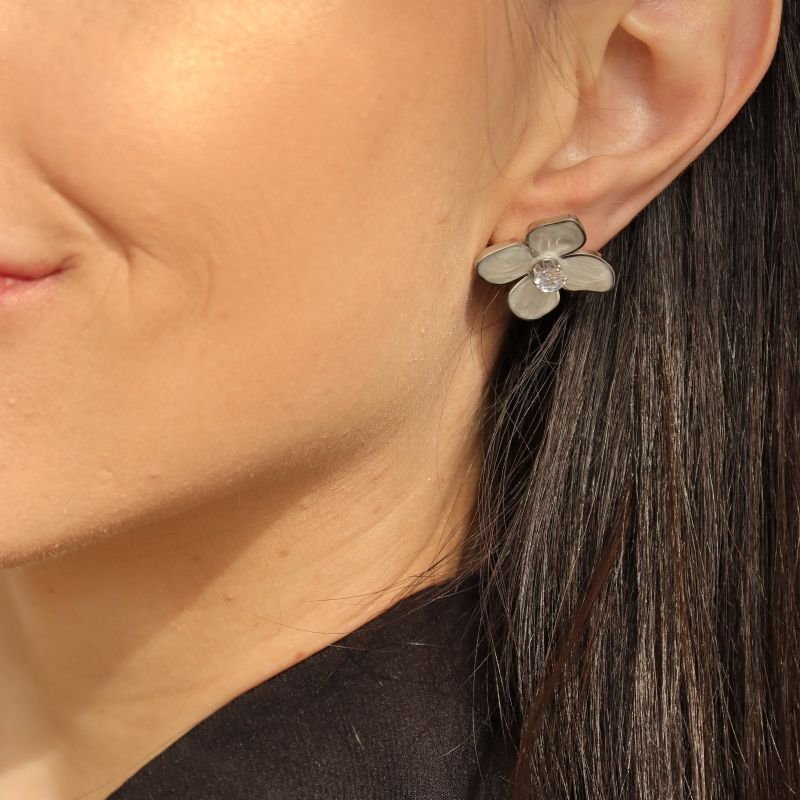 Flor Resina com Ponto de Luz em Aço Inox (Linha Premium)