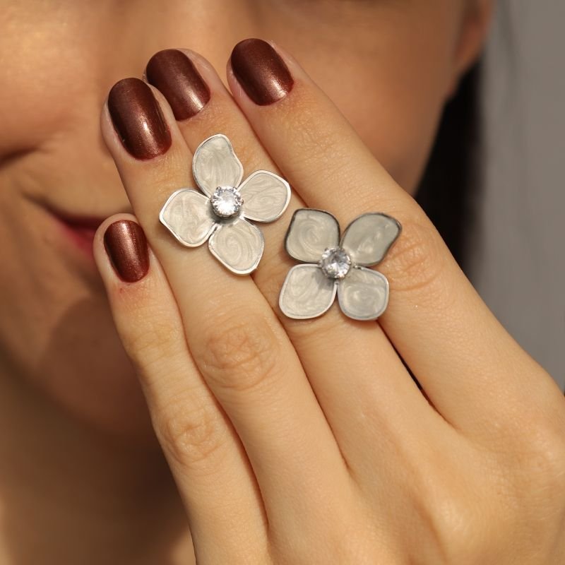 Flor Resina com Ponto de Luz em Aço Inox (Linha Premium)