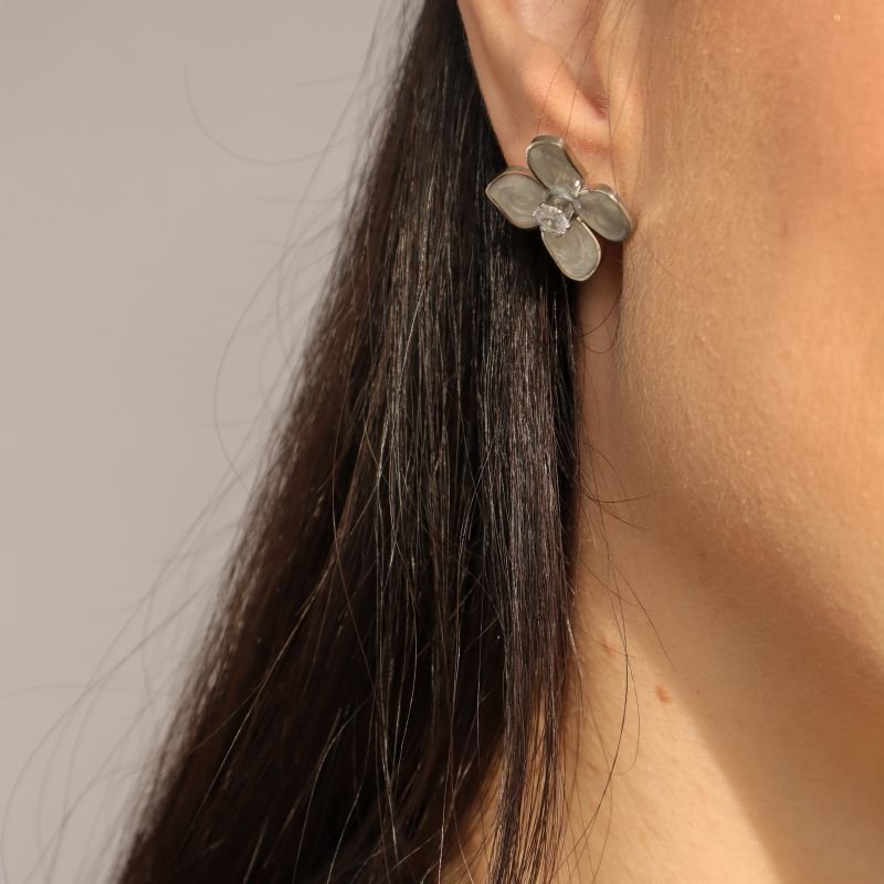 Flor Resina com Ponto de Luz em Aço Inox (Linha Premium)