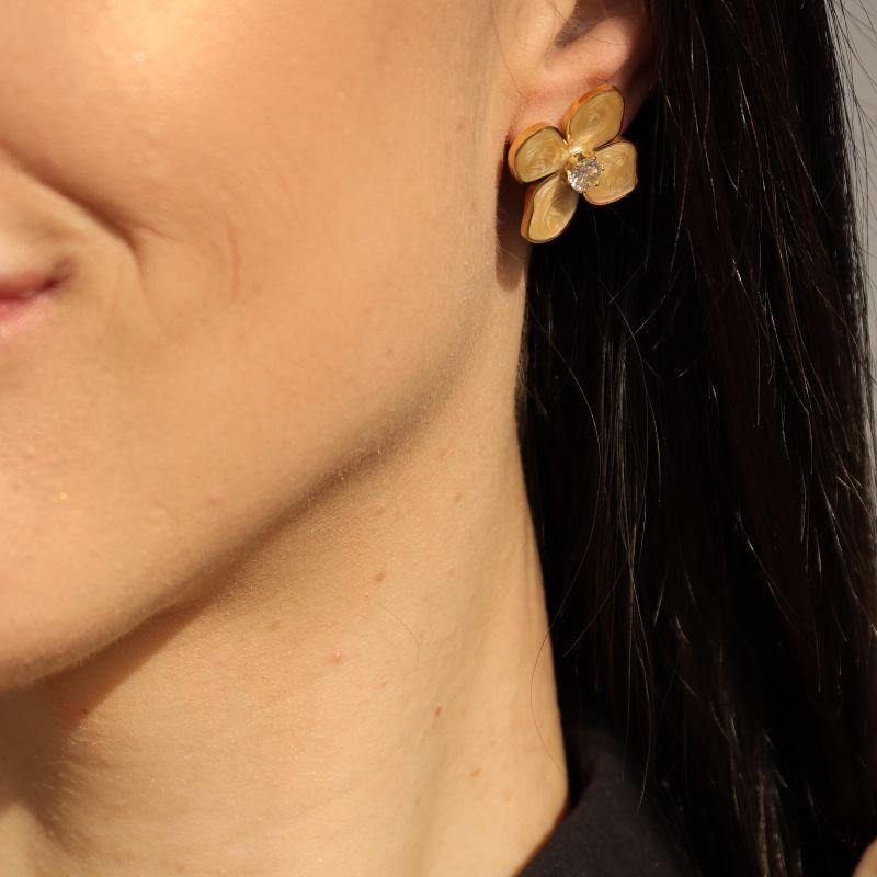 Flor Resina com Ponto de Luz em Aço Inox (Linha Premium)