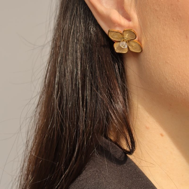 Flor Resina com Ponto de Luz em Aço Inox (Linha Premium)