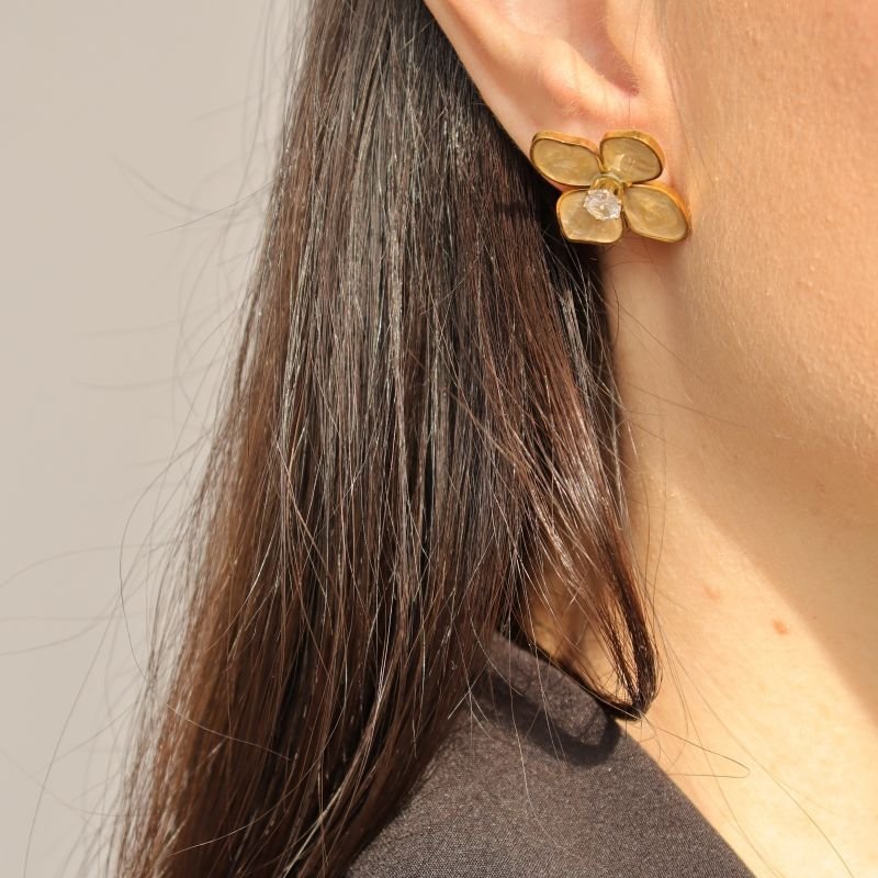 Flor Resina com Ponto de Luz em Aço Inox (Linha Premium)