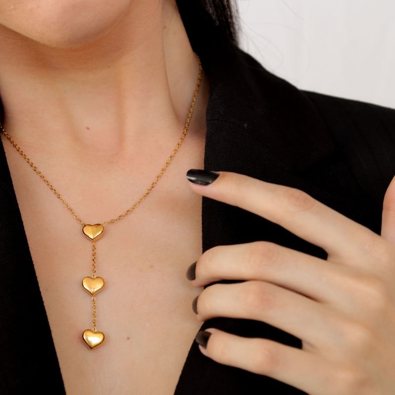 Gravatinha Três Corações em Aço Inox