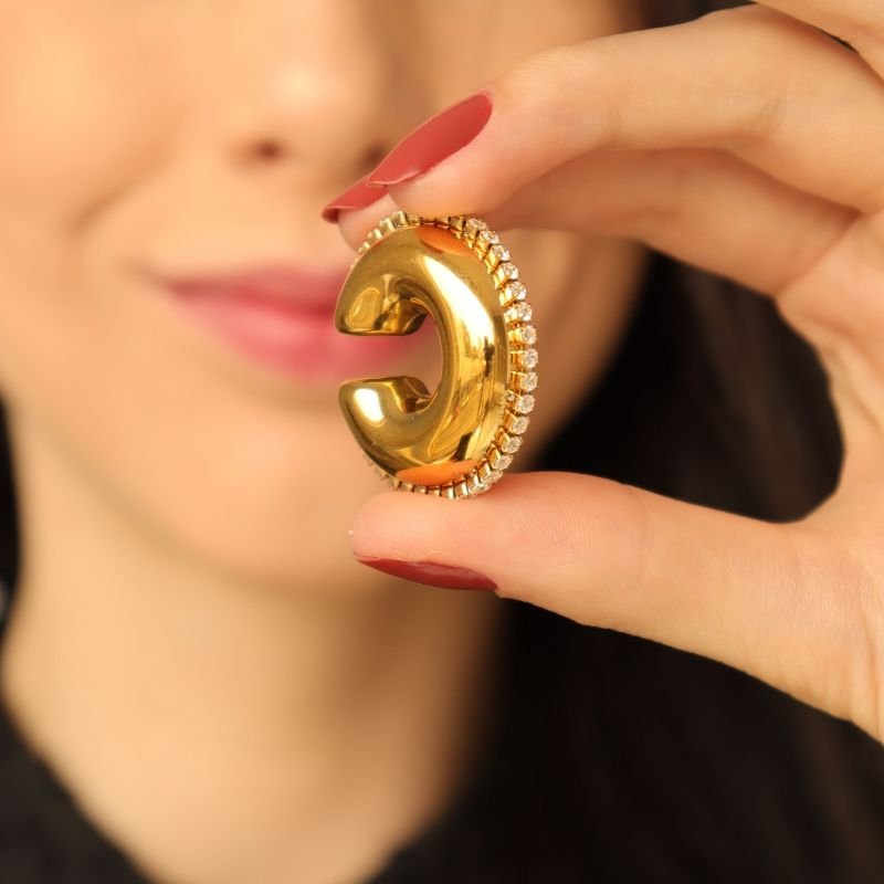 Piercing Fake Maximalista em Aço Inox (Não tem Regulagem)