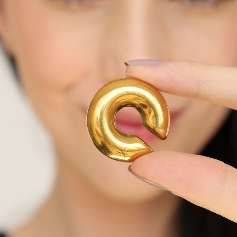 Piercing Fake Minimalista em Aço Inox (Não tem Regulagem)