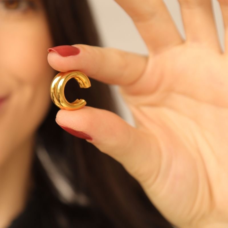 Piercing Fake Minimalista em Aço Inox (Não tem Regulagem)