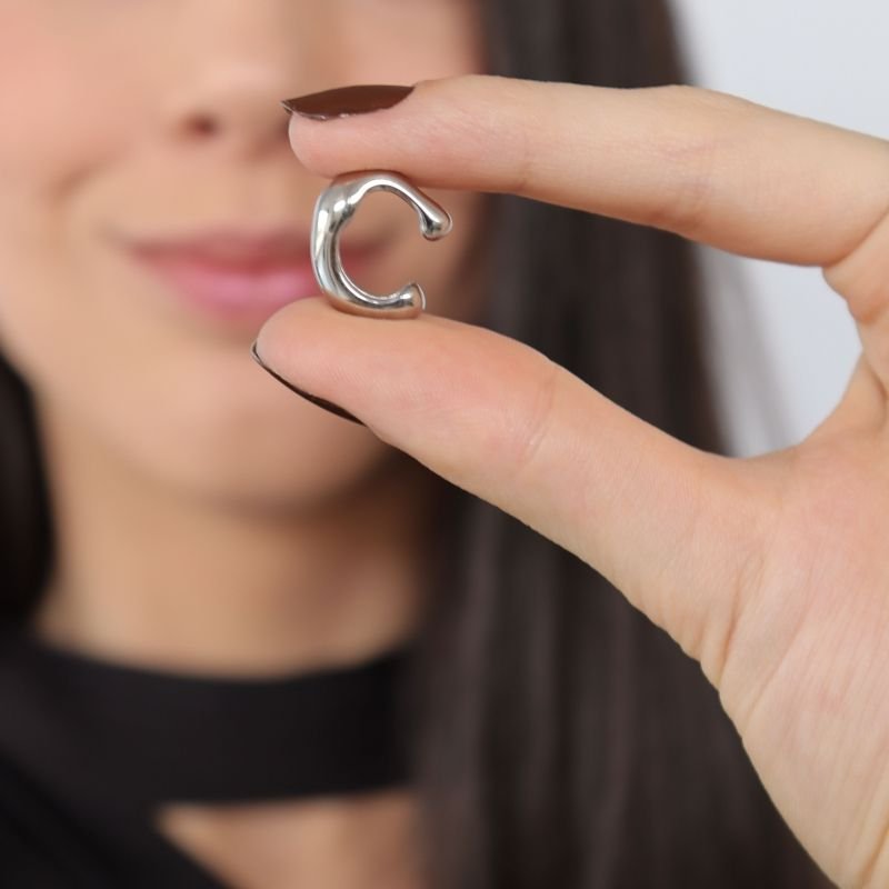 Piercing Fake Moderno em Aço Inox (Não tem Regulagem)