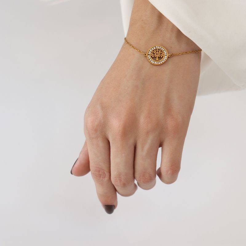 Pulseira Árvore da Vida em Aço Inox