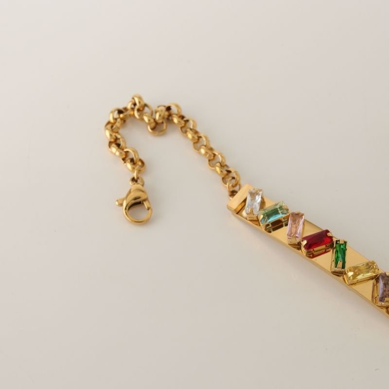 Pulseira com Detalhe em Pedra Aço Inox (Linha Premium)