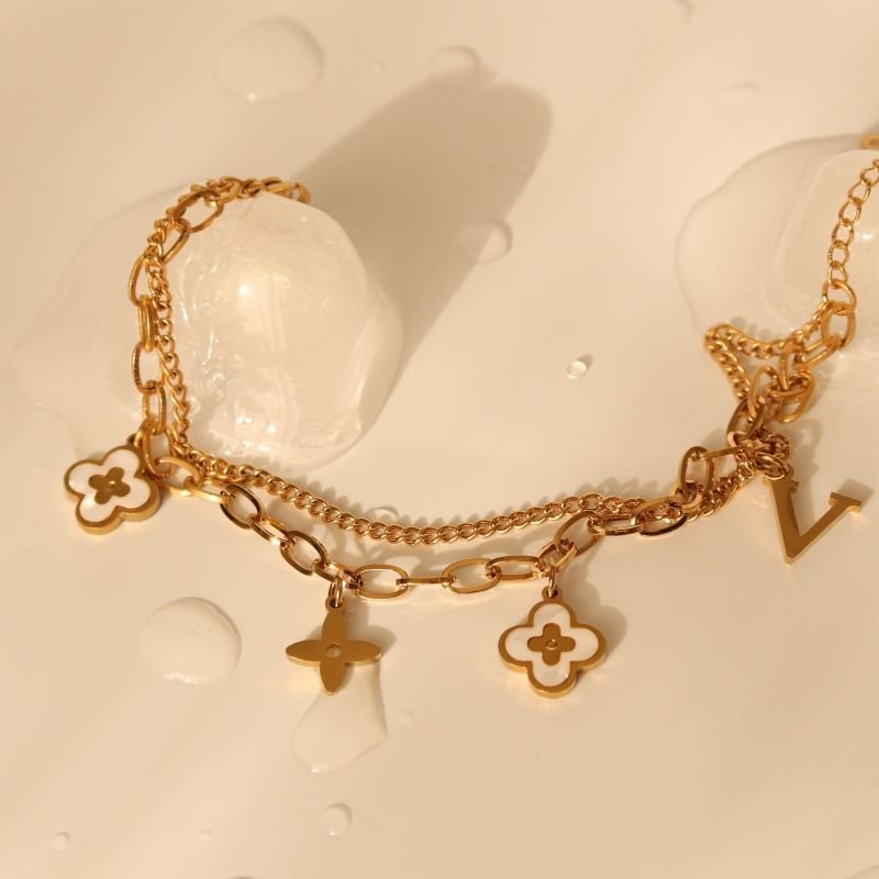 Pulseira com Pingentes em Aço Inox (Linha Premium)