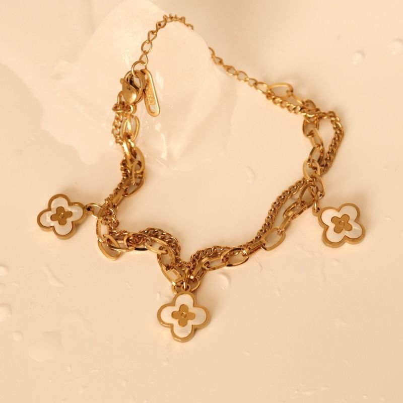 Pulseira com Pingentes em Aço Inox (Linha Premium)