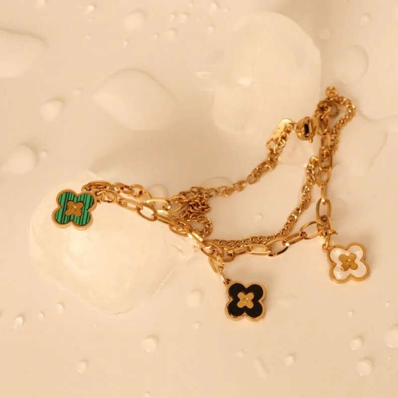 Pulseira com Pingentes em Aço Inox (Linha Premium)