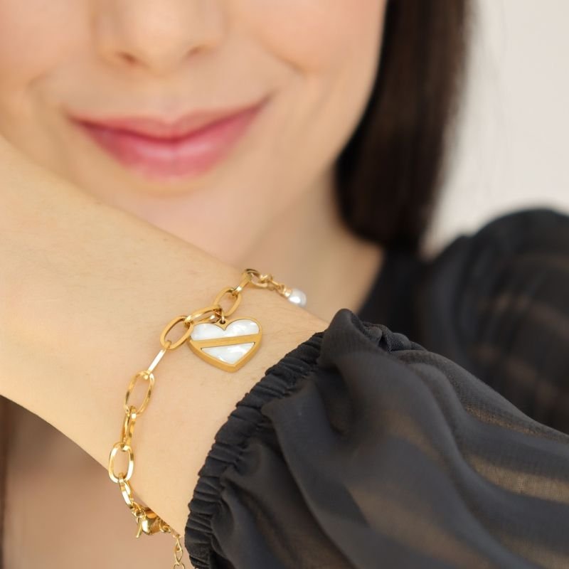 Pulseira Coração em Aço Inox