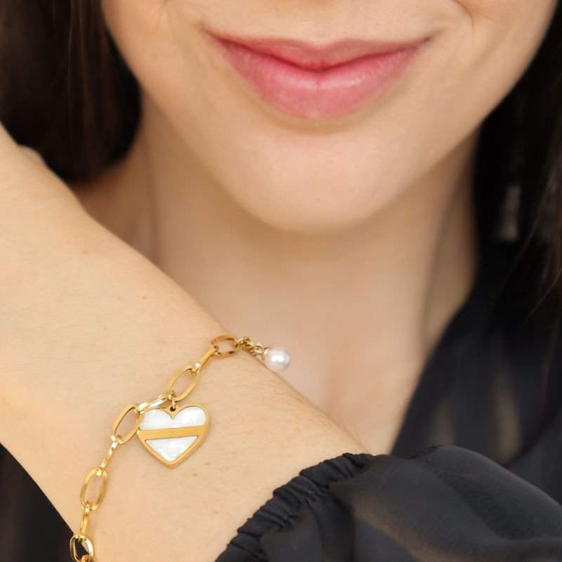 Pulseira Coração em Aço Inox