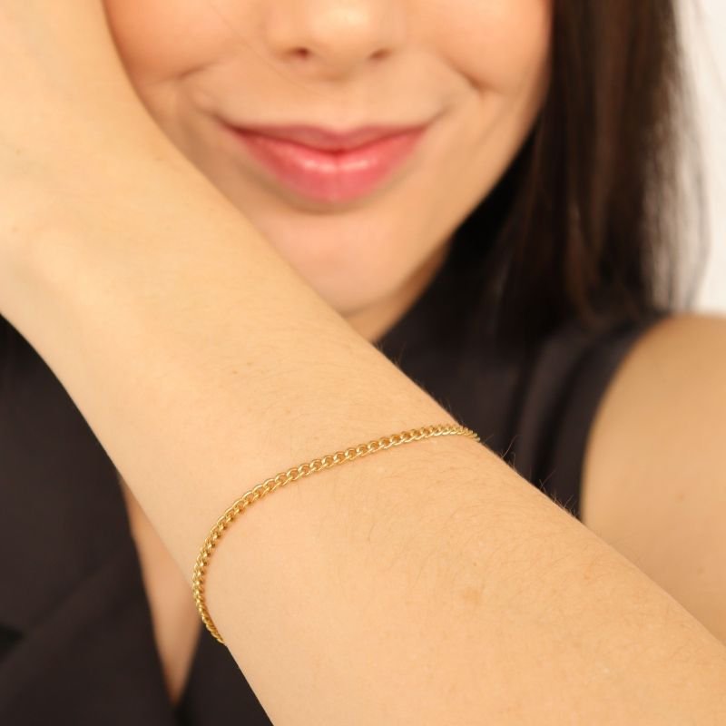 Pulseira Corrente Fina em Aço Inox