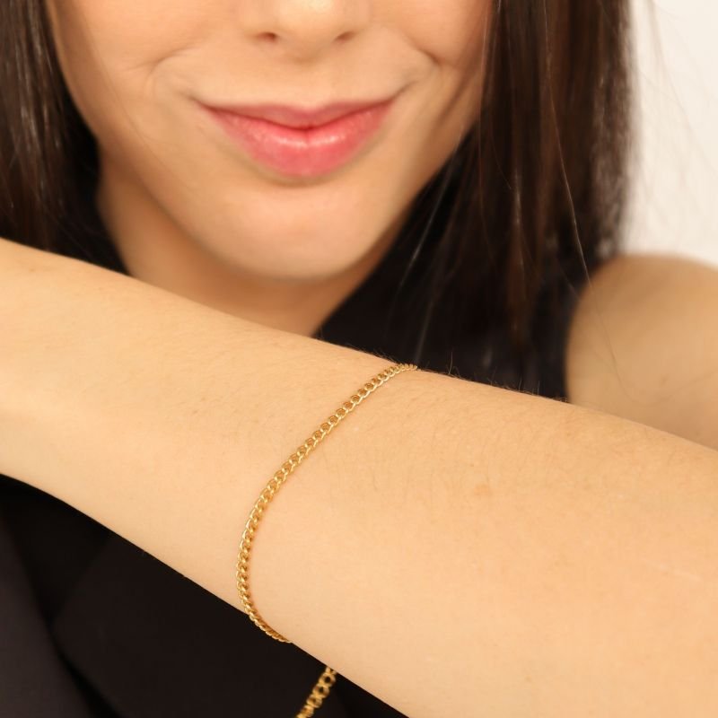 Pulseira Corrente Fina em Aço Inox