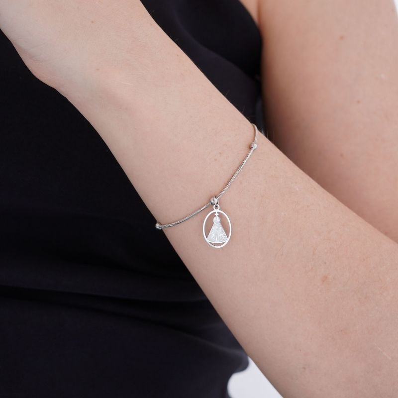 Pulseira Nossa Senhora em Aço Inox