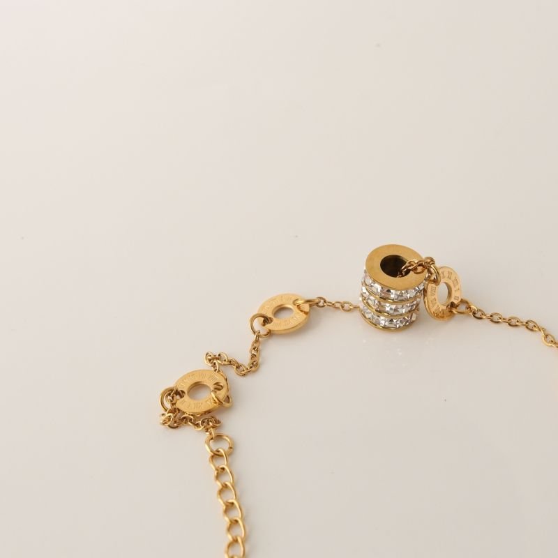 Pulseira Delicada com Cravejado em Aço Inox