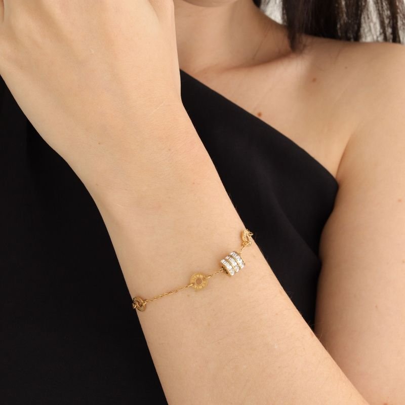 Pulseira Delicada com Cravejado em Aço Inox