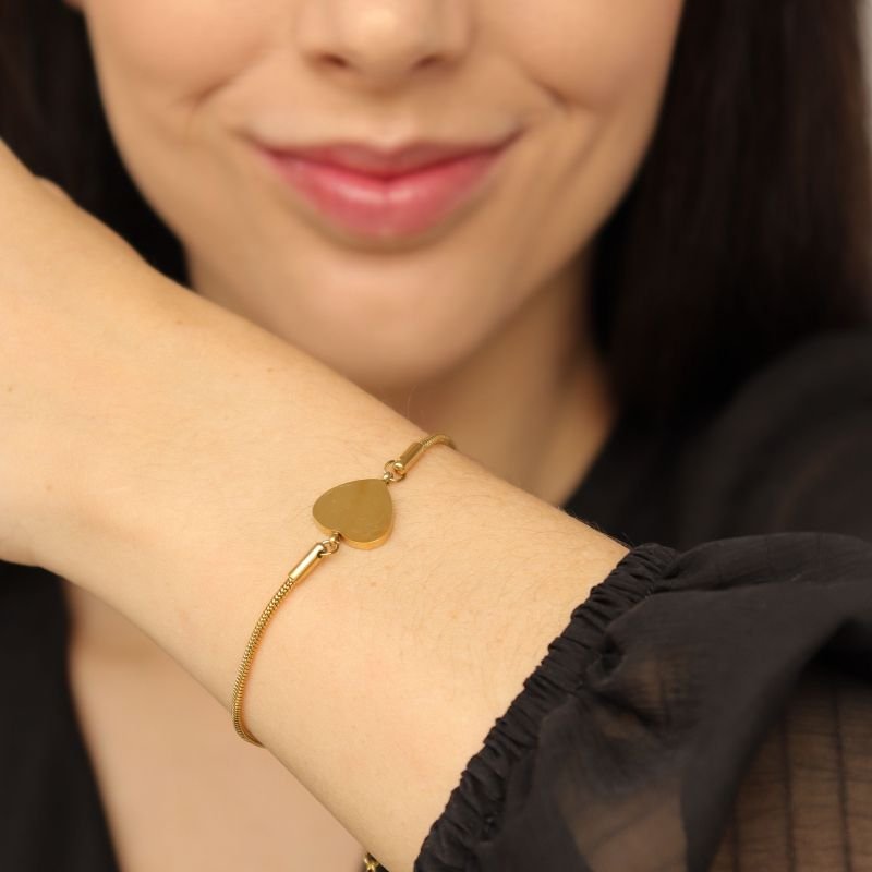 Pulseira Delicada Coração em Aço Inox