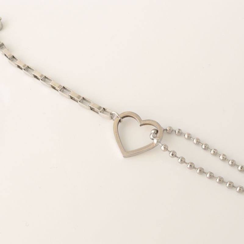 Pulseira Delicada Coração em Aço Inox